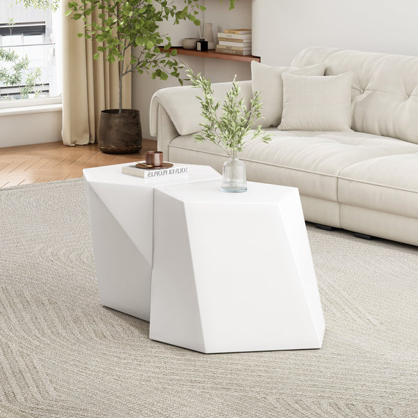Geometric MGO Coffee Table Set — scale reference and proportion detail