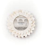 Carved Bone Bloom Round Picture Frame