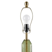 Faceted Green Glass Table Lamp