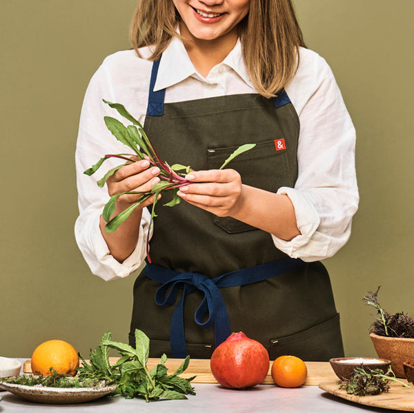 Olive Canvas Full Bib Apron