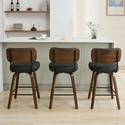 Swivel Vegan Leather Counter Stool Set