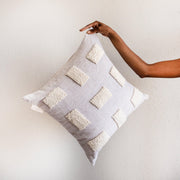 Punch-Needle Cotton Block Throw Pillow