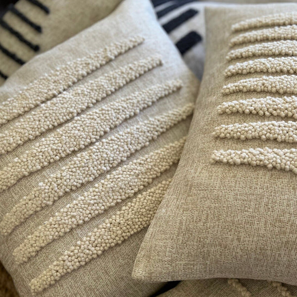 Punch Needle Cotton Throw Pillow
