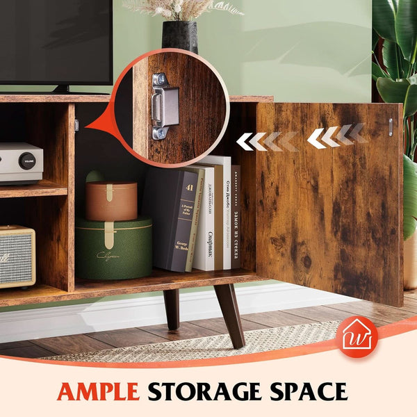 Mid-Century Wood-Grain TV Stand