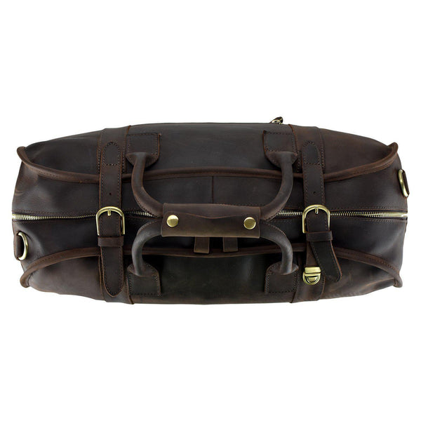Dark Brown Leather Duffel Bag