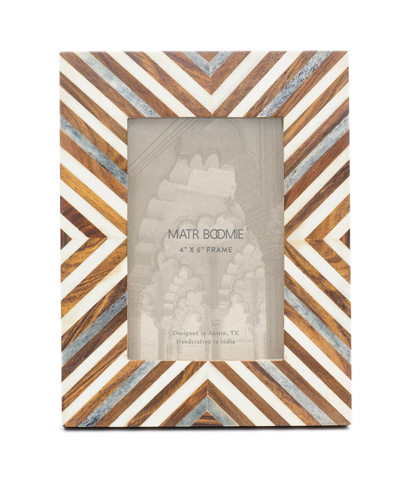 Chevron Bone Inlay Picture Frame