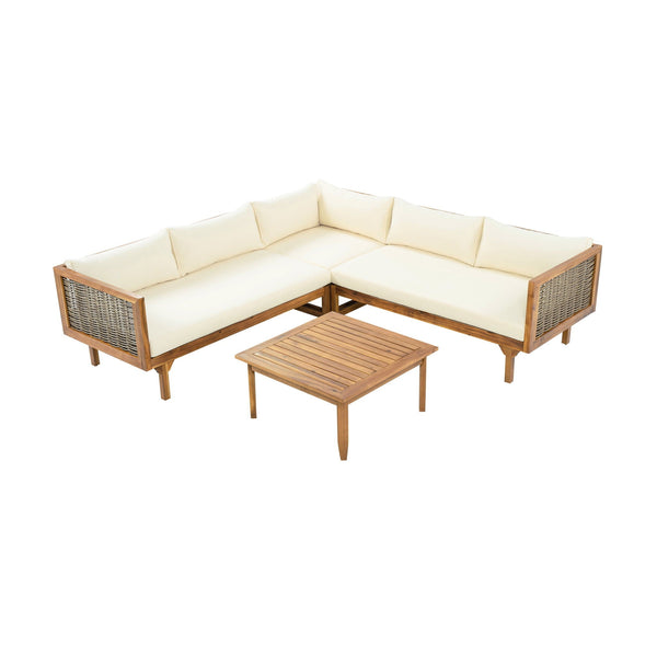 Acacia Wicker Sectional Outdoor Sofa Set
