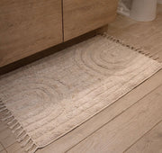 Tufted Cotton Arch Bath Rug — back and side profile detail