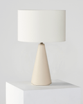 Tapered Cement-Finish Table Lamp
