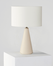 Tapered Cement-Finish Table Lamp