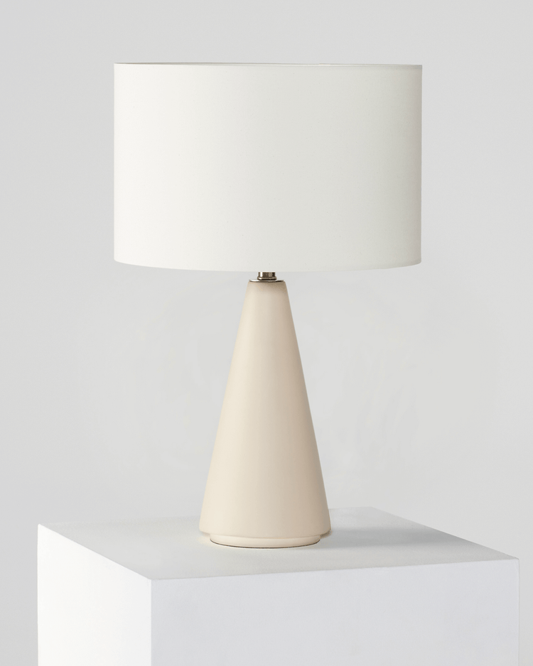 Tapered Cement-Finish Table Lamp