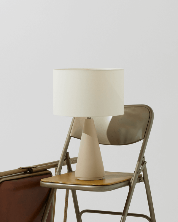 Tapered Cement-Finish Table Lamp