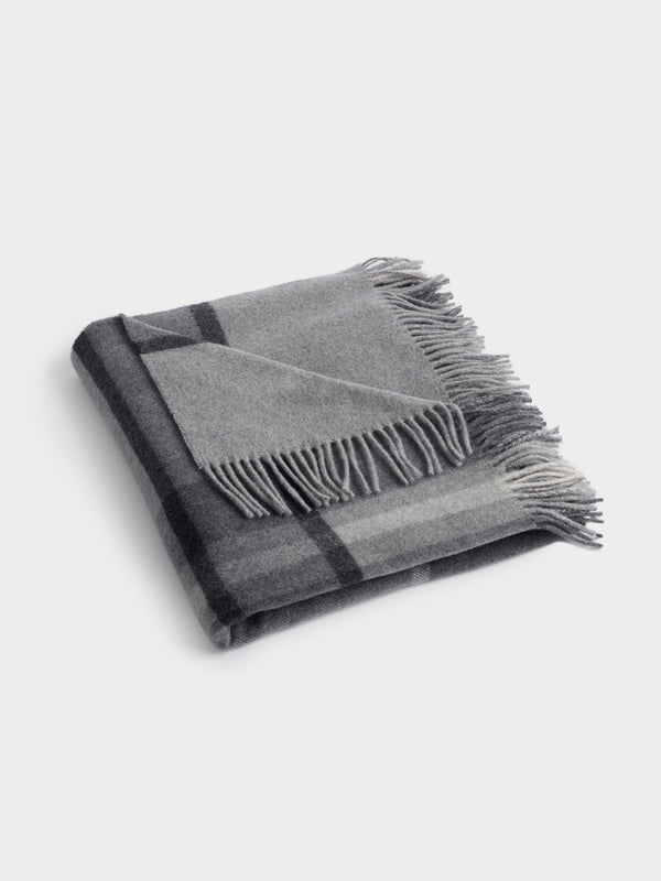 Plaid Wool-Cashmere Blend Throw