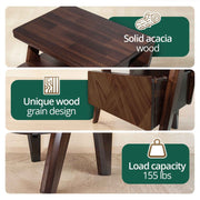 Chevron-Front Acacia Wood Nightstand
