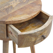 Round Mango Wood Nightstand