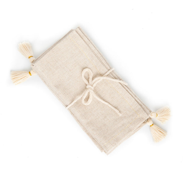 Tassel Linen-Blend Napkin Set