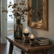 Black Marble Acacia Candleholder
