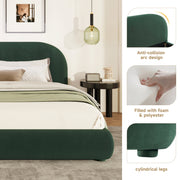 Curved Velvet Upholstered Bed Frame