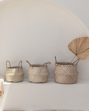 Chevron Seagrass Storage Basket