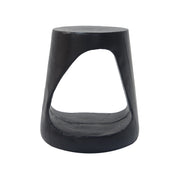 Hollow MGO Wood-Grain Side Table — close-up of label and production detail