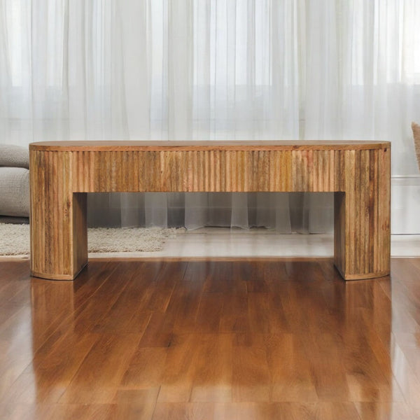 Fluted Mango Wood Media Console