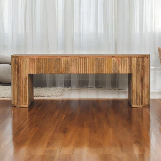 Fluted Mango Wood Media Console