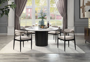 Open-Back Upholstered Dining Armchair Set — styled in a complete room vignette