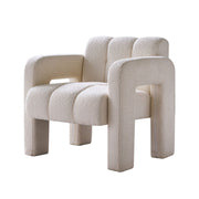 Boucle Upholstered Accent Chair — alternate angle showing full form