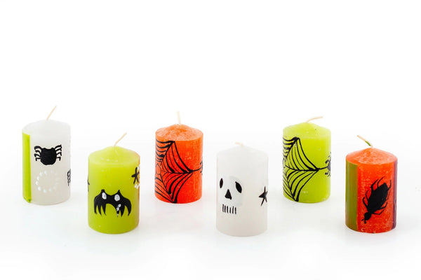 Halloween Painted Paraffin Taper Candles