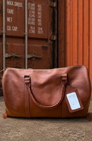 Full-Grain Leather Weekender Duffle Bag