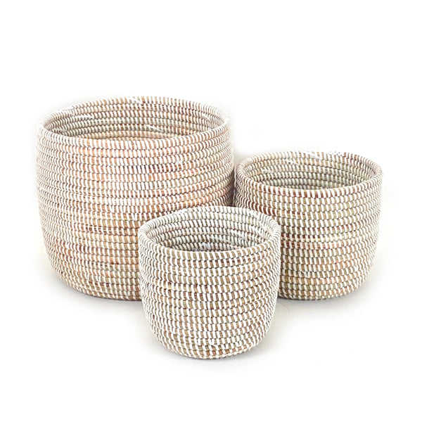 White Millet Grass Catchall & Planter Basket