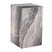 Marble-Print Block Side Table