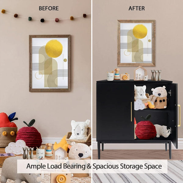 Matte Black Two-Door Storage Sideboard (view 2) | Roost & Roam