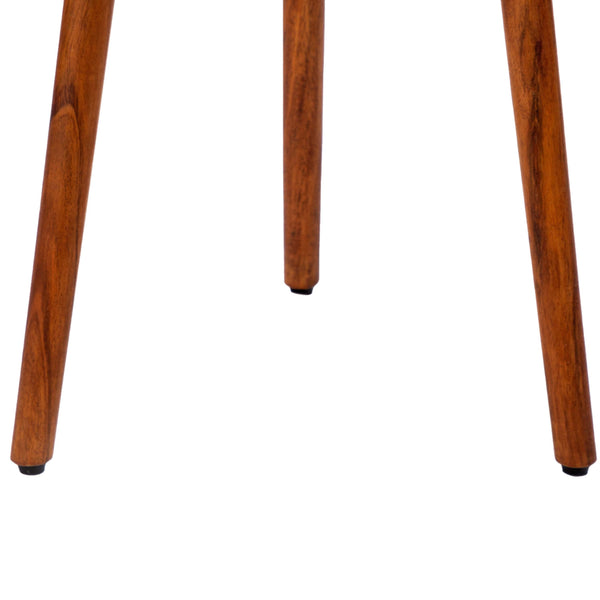 Sectioned Acacia Round Side Table — scale reference and proportion detail