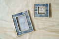 Indigo-Dyed Carved Bone Picture Frame