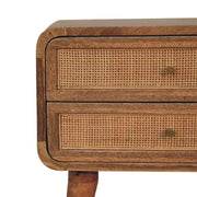 Rattan Panel Mango Wood Nightstand