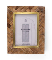 Herringbone Wood Brass-Inlay Picture Frame