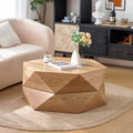 Geometric Hexagon Flip-Top Storage Coffee Table
