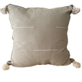 Embroidered Cotton Tassel Throw Pillow