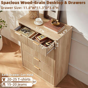 Fluted Wood-Grain Six-Drawer Dresser – chest (view 6) | Roost & Roam