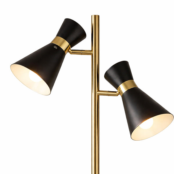 Axis Black and Gold Floor Lamp with Four-Way Switch
