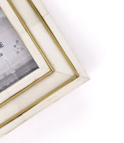 Carved Bone Brass Inlay Picture Frame