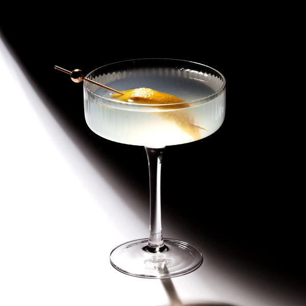 Ribbed Clear Coupe Cocktail Glass