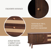 Fluted Rattan-Front Media Console