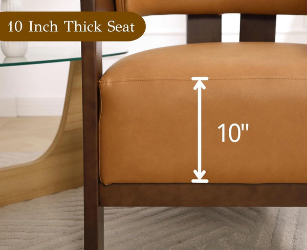 Faux Leather Barrel Accent Chair – chair (view 5) | Roost & Roam