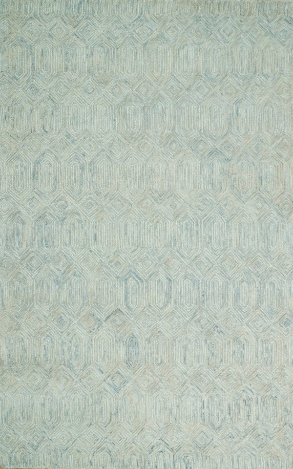 Diamond Wool Area Rug Beige Blue
