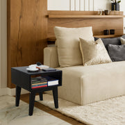 Open-Shelf Acacia Wood Nightstand