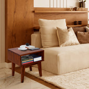 Open-Shelf Acacia Wood Nightstand