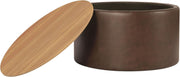 Faux Leather Round Storage Ottoman – ottoman (view 4) | Roost & Roam