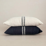 Slub Cotton Chevron-Stripe Lumbar Pillow
